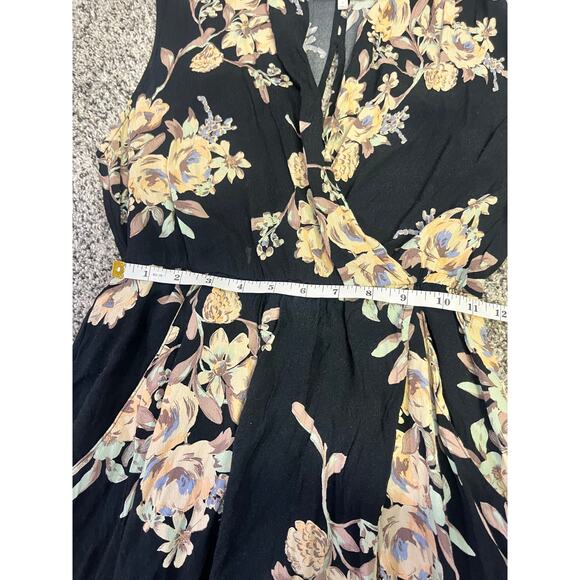 ASTR The Label Faux Wrap Black Floral High Low Maxi Dress Womens L Wedding - Picture 8 of 13